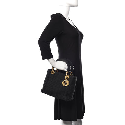 Christian Dior Nylon Cannage Medium Lady Dior Black 2 of 21