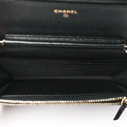 Chanel Caviar Quilted Golden Class Wallet On Chain WOC Black 5 of 12
