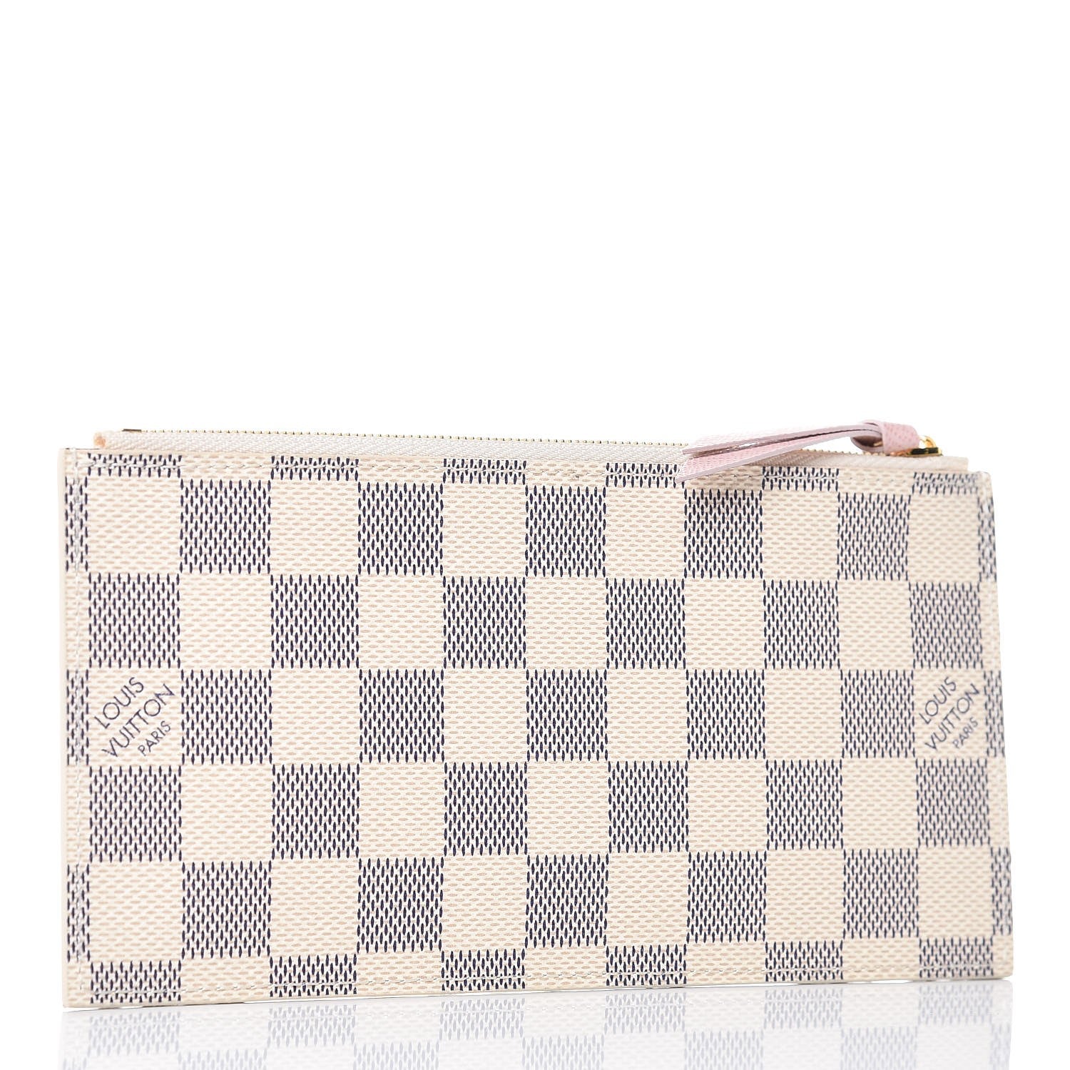 Louis Vuitton Damier Azur Felicie Chain Wallet Zippered Insert Rose Ballerine 3 of 6