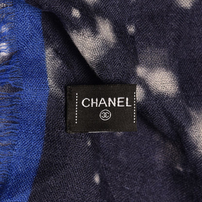 Chanel Cashmere CC Square Scarf Blue 5 of 7