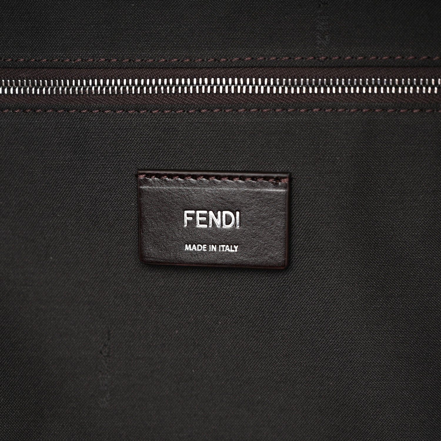 Fendi Glazed Fabric Vitello King FF 1974 Diagonal Medium Chiodo Backpack Tobacco Moro Sand Black 5 of 11