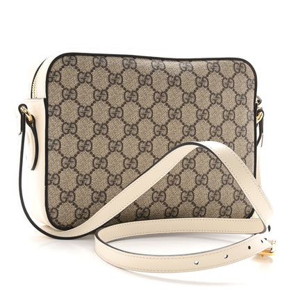 Gucci GG Supreme Monogram Small Horsebit 1955 Shoulder Bag Beige Mystic White 3 of 10