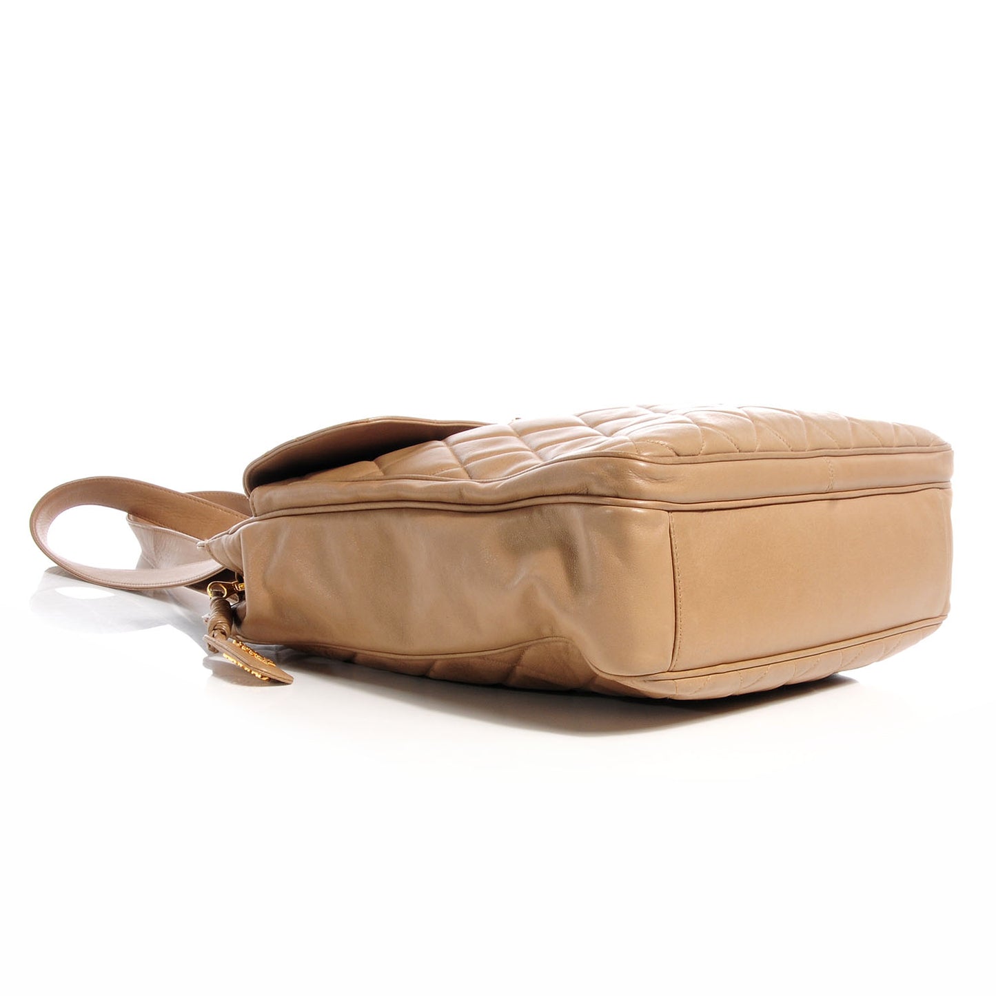 Lambskin Flap Shoulder Bag Beige