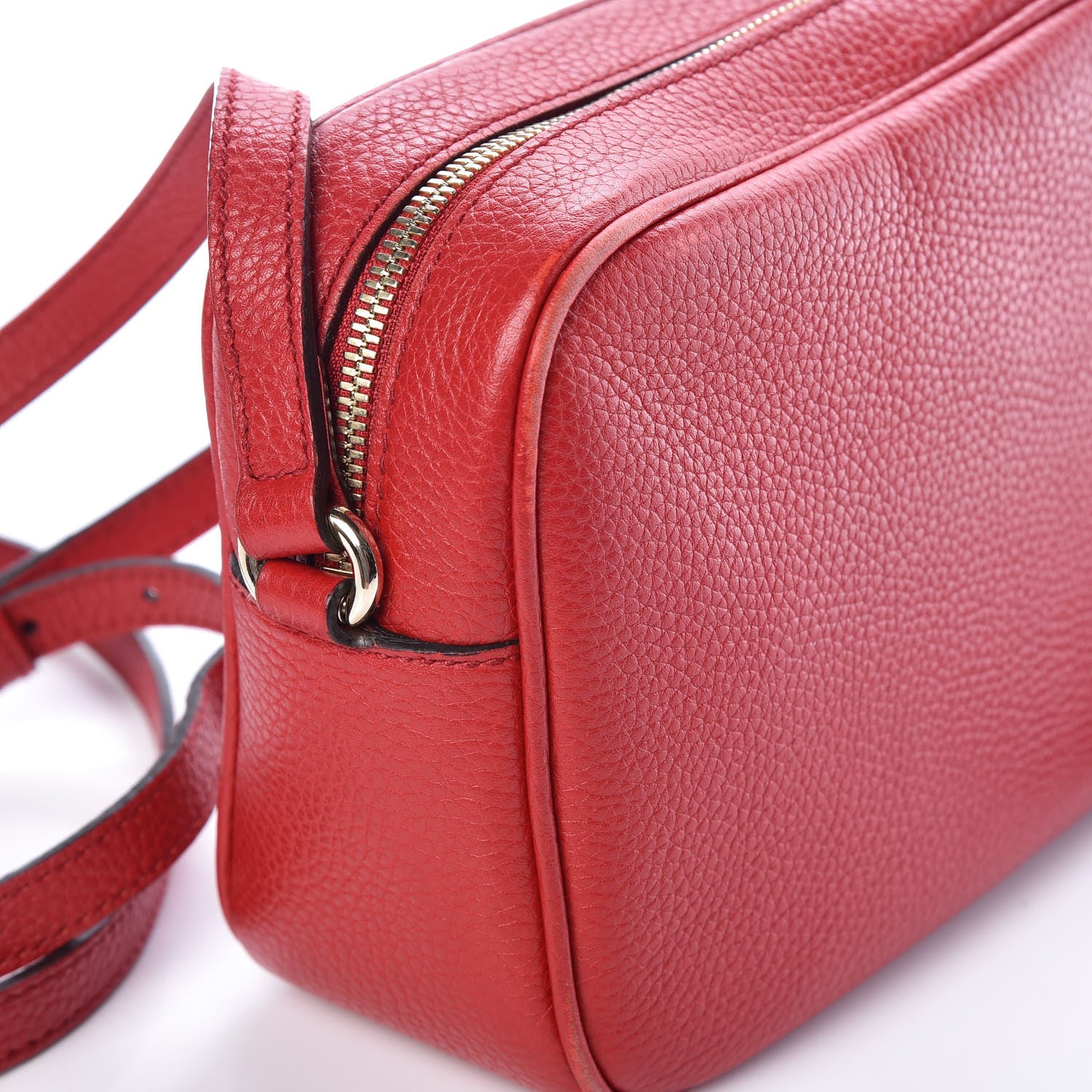 Gucci Pebbled Calfskin Small Soho Disco Bag Tabasco Red 15 of 17