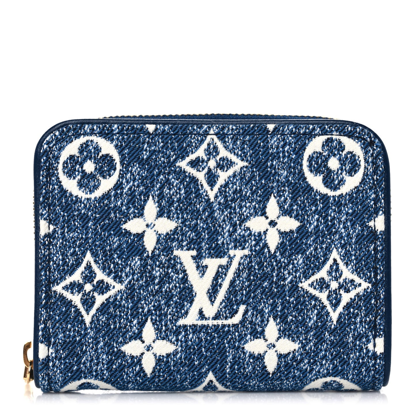 Denim Monogram Jacquard Zippy Coin Purse Bleu