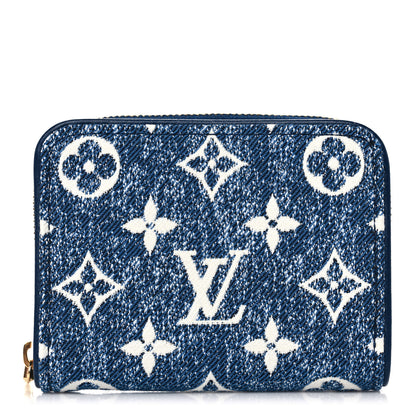 Louis Vuitton Denim Monogram Jacquard Zippy Coin Purse Bleu 1 of 8