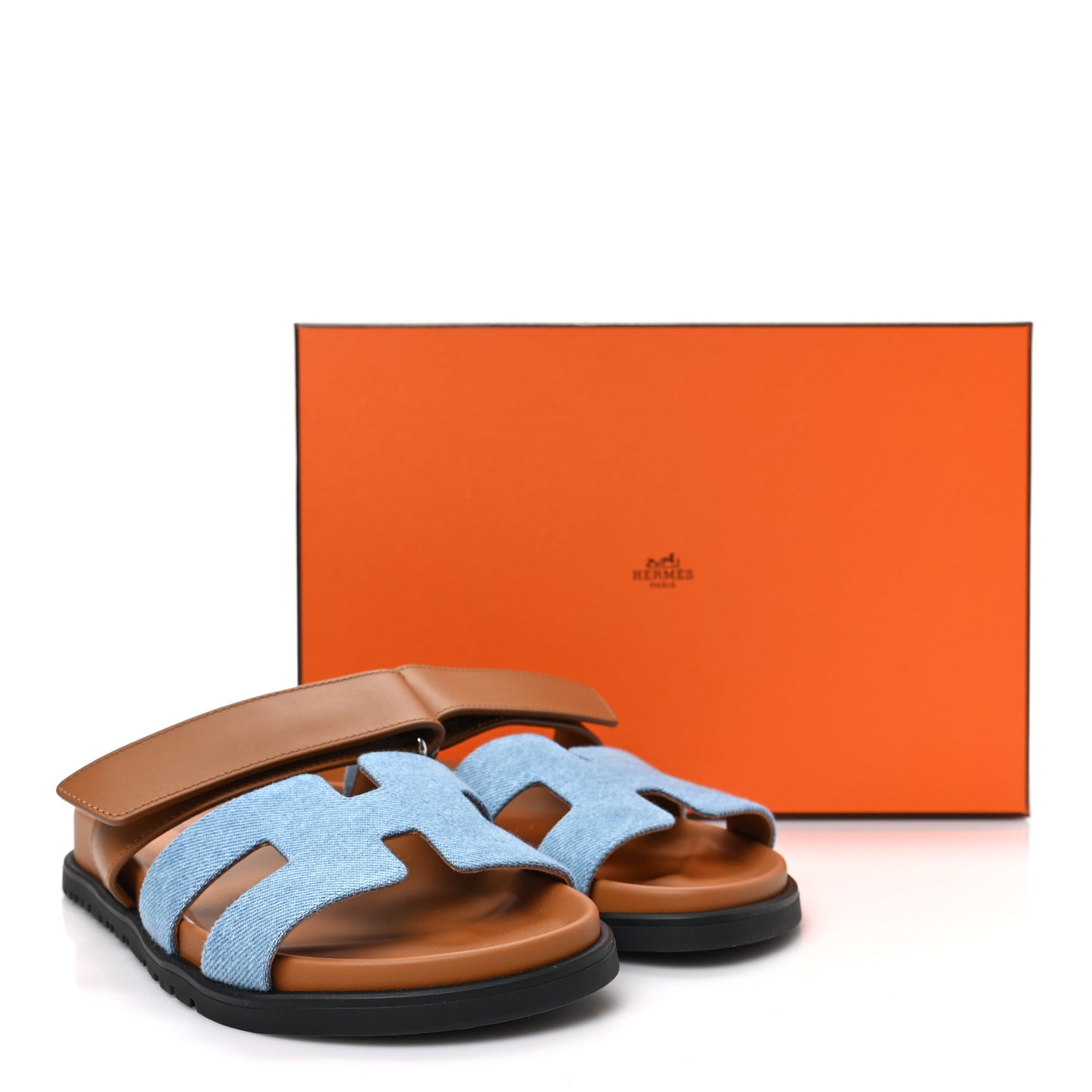 Denim Calfskin Womens Chypre Sandals 36 Bleu Clair Naturel