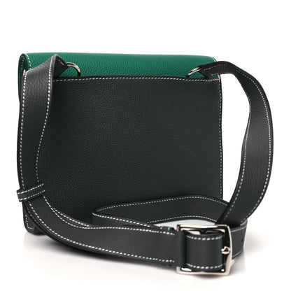 Hermes Togo Sac A Depeches 21 Messenger Bag Gris Misty Vert Vertigo Jaune Poussin 2 of 9