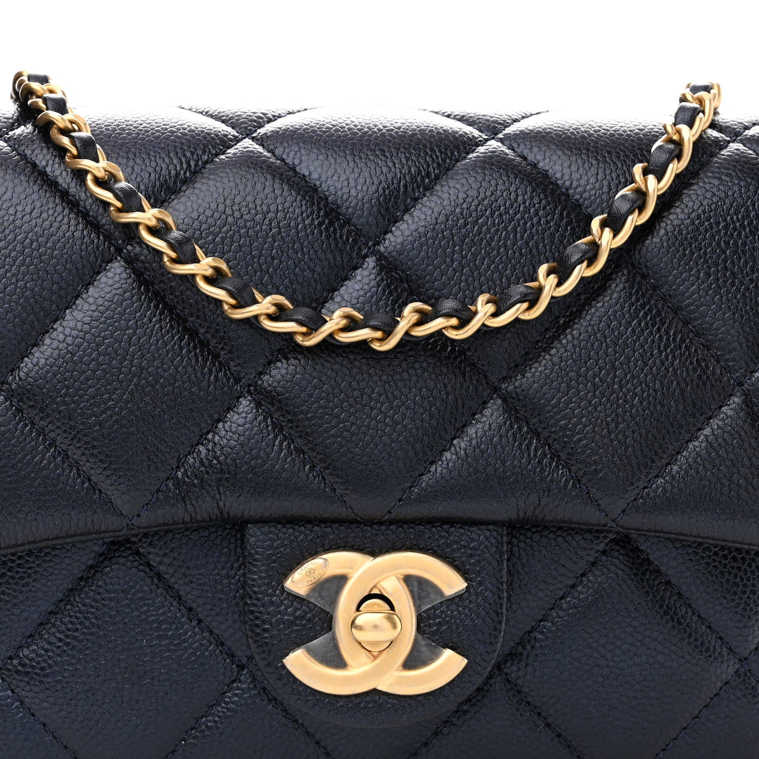 Chanel Iridescent Caviar Quilted Mini My Perfect Flap Dark Blue 8 of 11