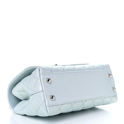 Chanel Iridescent Caviar Quilted Mini Coco Handle Flap Light Blue 4 of 10