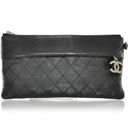 Chanel Coated Canvas Quilted Cosmetic Pouch Black 1 of 7