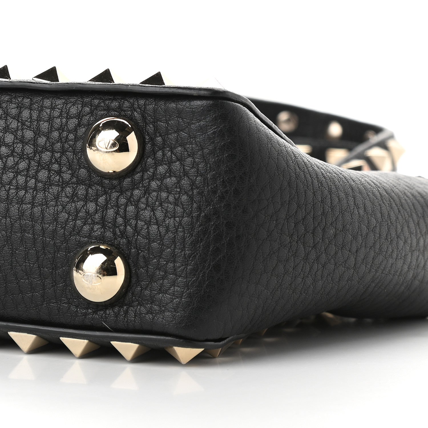 Valentino Garavani Pebbled Calfskin Micro Rockstud Tote Black 8 of 8