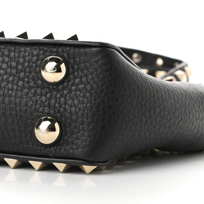 Valentino Garavani Pebbled Calfskin Micro Rockstud Tote Black 8 of 8