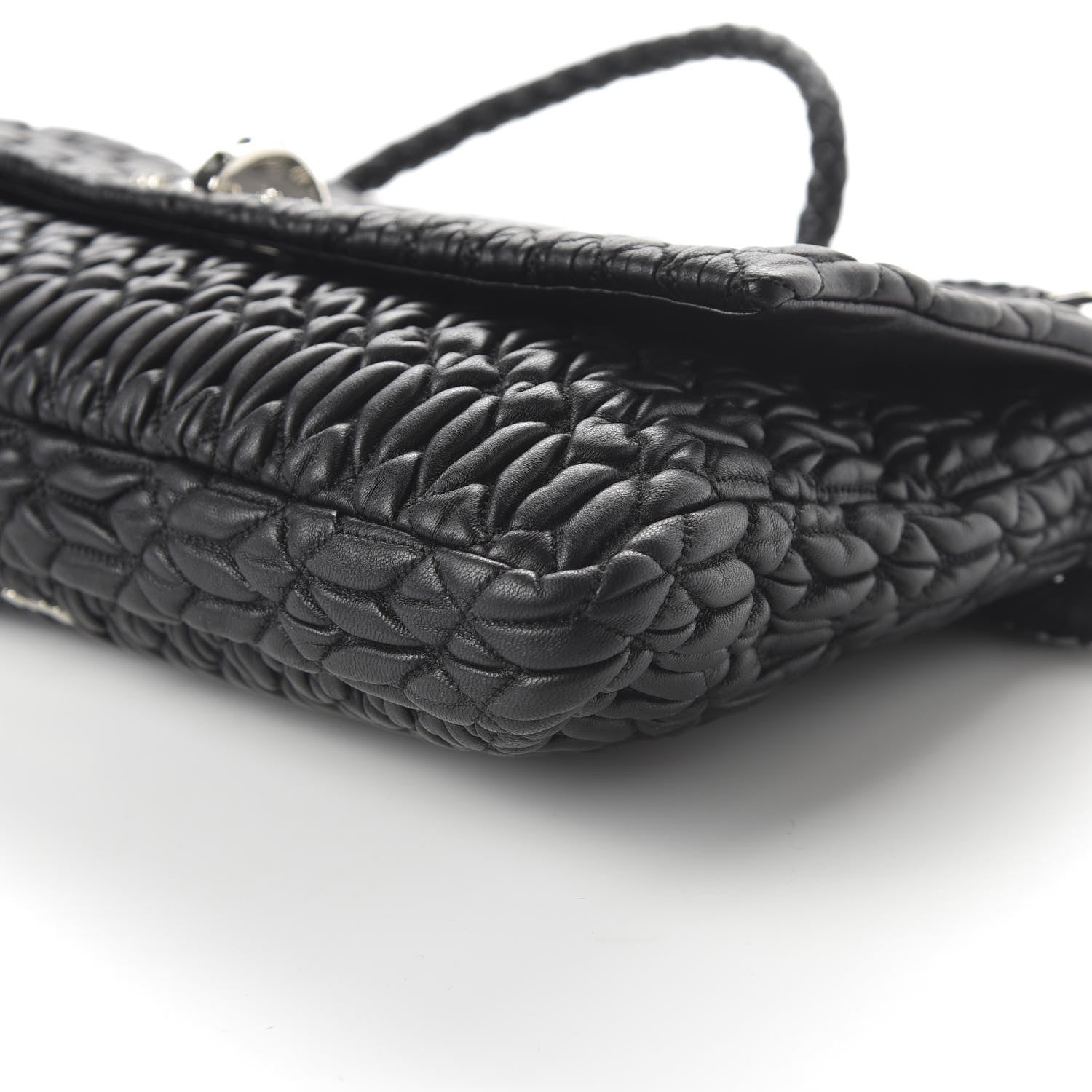 Miu Miu Nappa Matelasse Crystal Flap Clutch Black 7 of 10