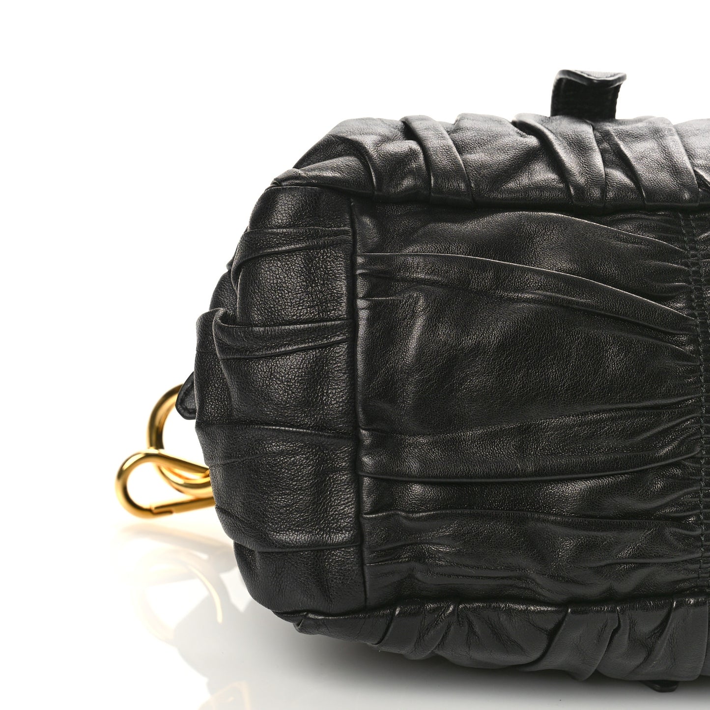 Nappa Gaufre Buckle Satchel Black