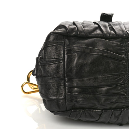 Prada Nappa Gaufre Buckle Satchel Black 7 of 10