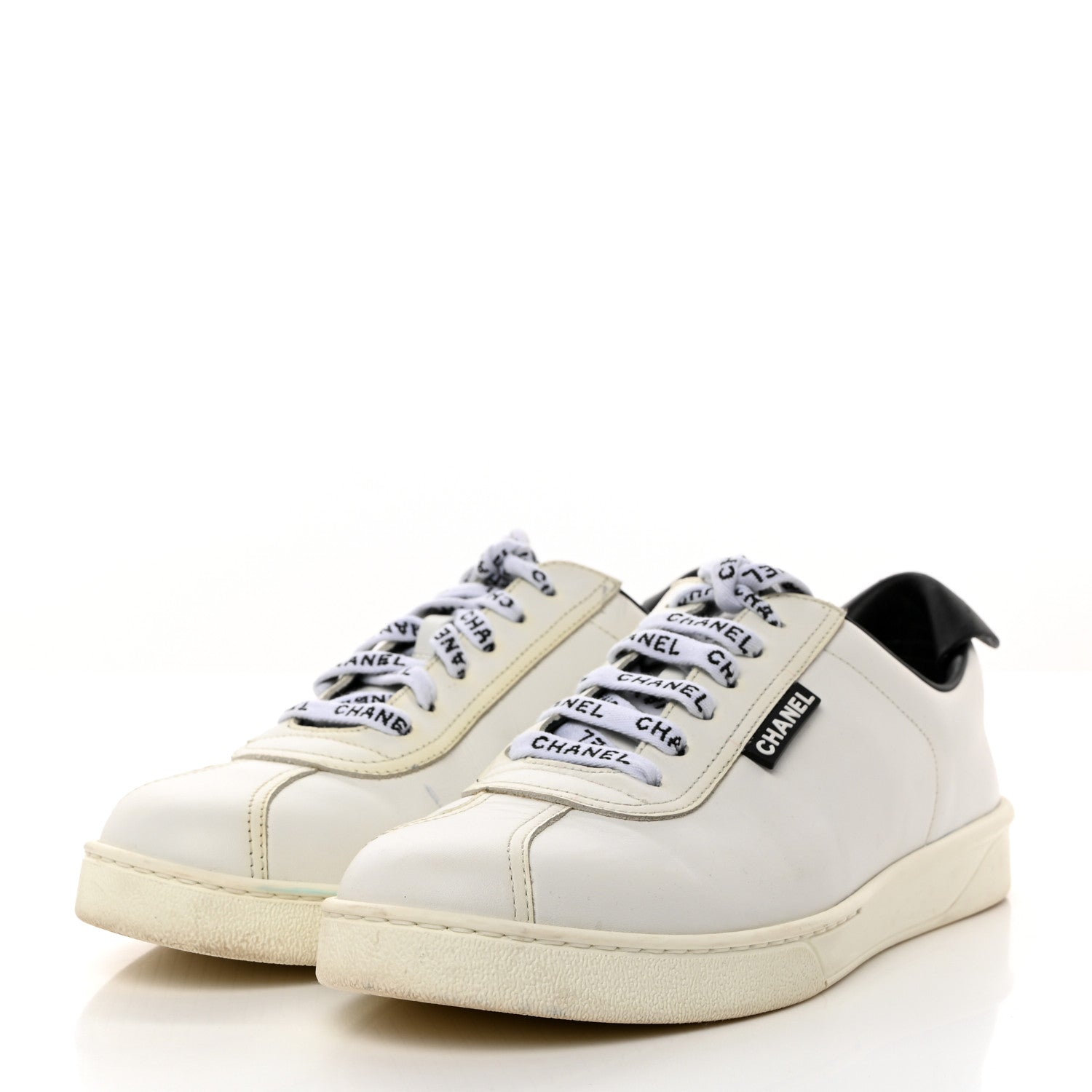 Chanel Calfskin CC Womens Sneakers 39.5 White 3 of 8