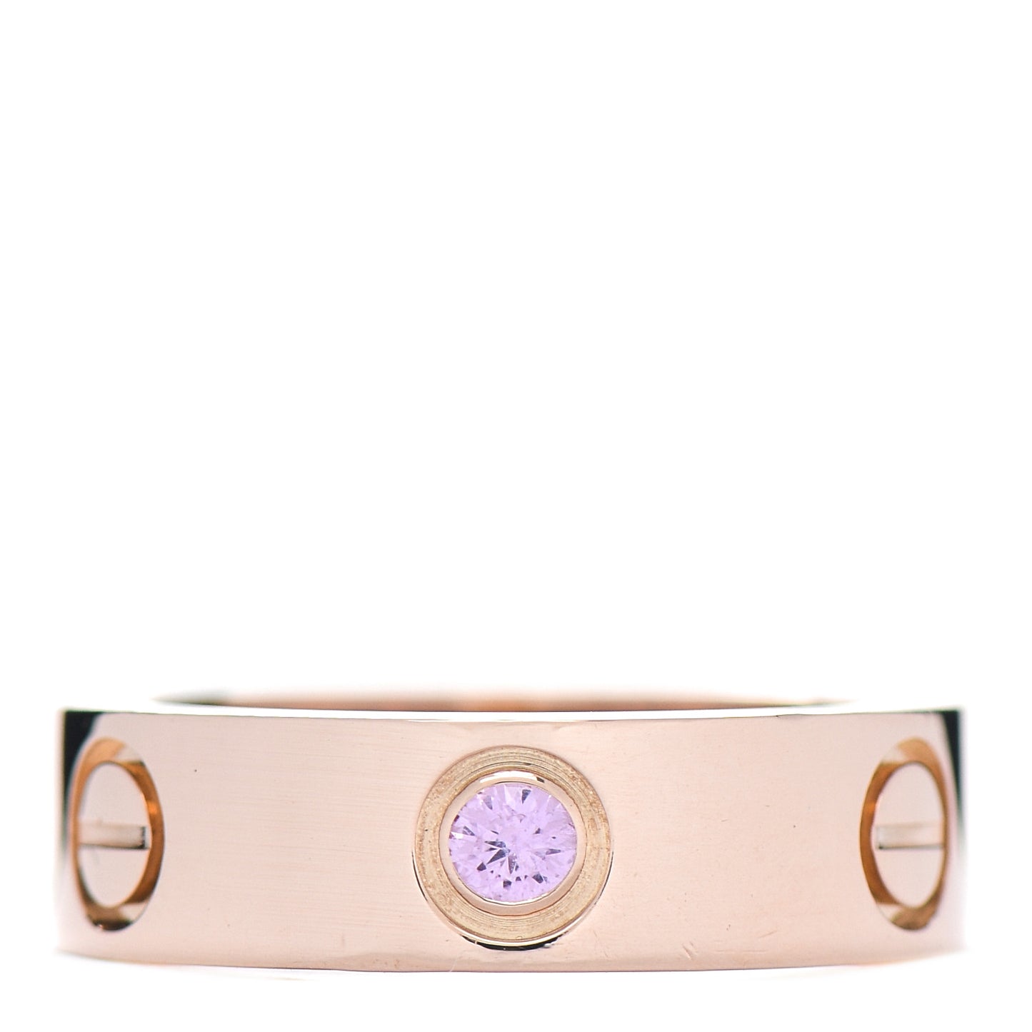 18K Pink Gold Pink Sapphire 5.5mm LOVE Ring 51 5.75