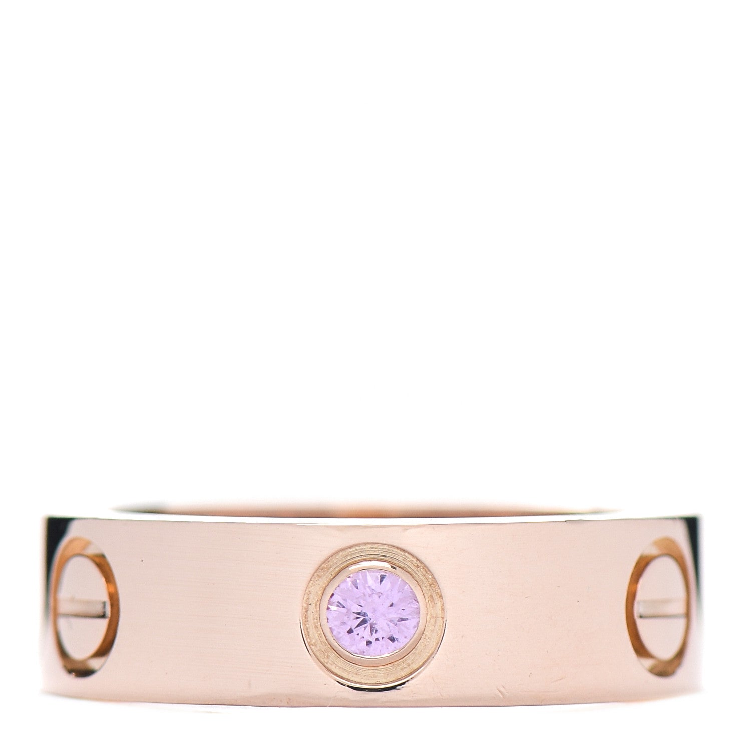 Cartier 18K Pink Gold Pink Sapphire 5.5mm LOVE Ring 51 5.75 1 of 4