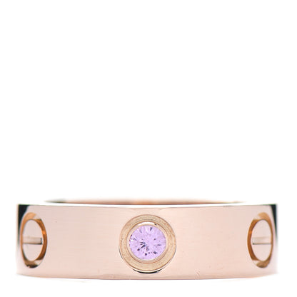Cartier 18K Pink Gold Pink Sapphire 5.5mm LOVE Ring 51 5.75 1 of 4