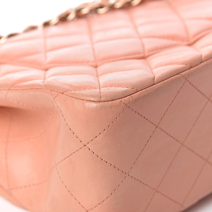 Chanel Lambskin Quilted Jumbo Double Flap Light Orange 10 of 37