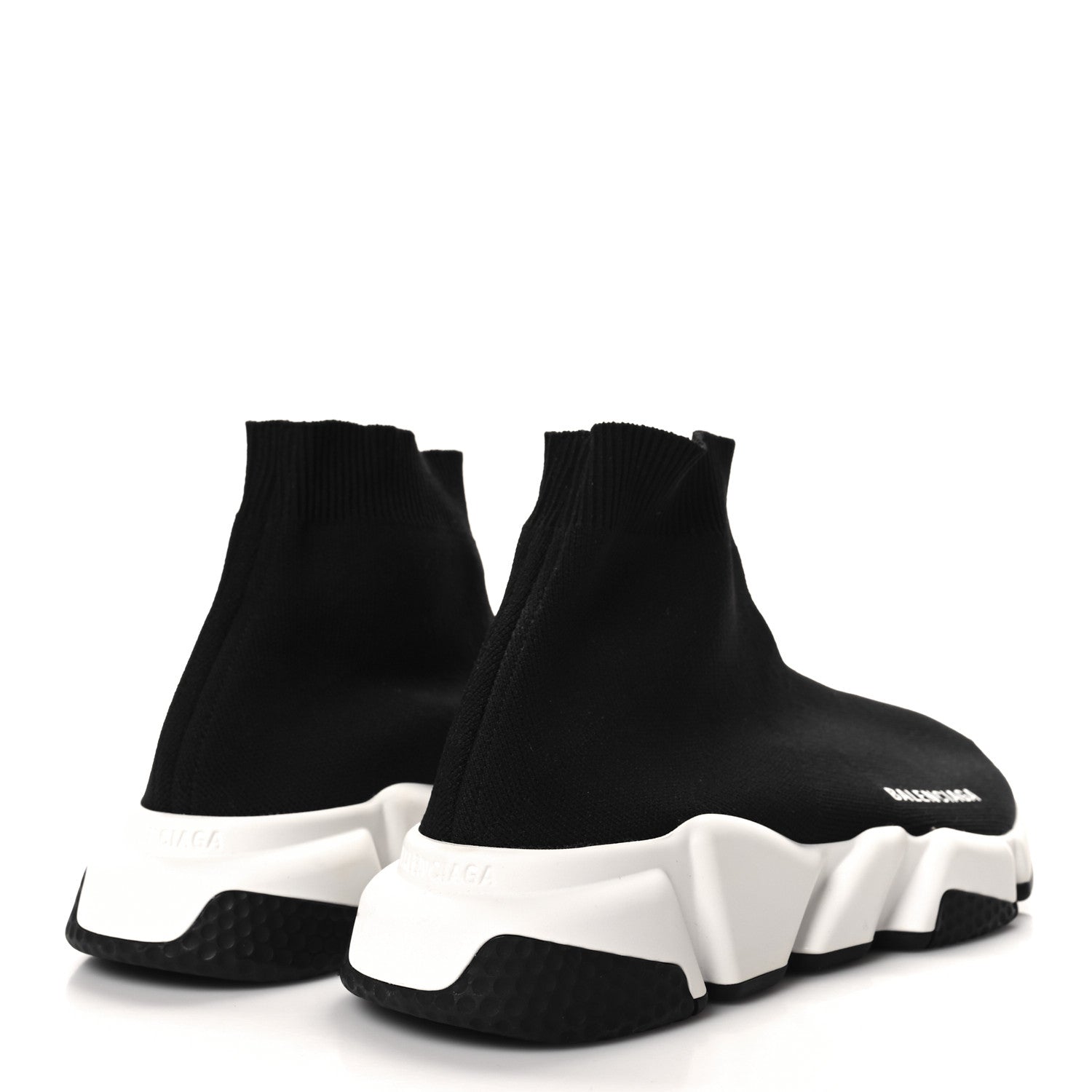 Balenciaga Neoprene Knit Womens Speed Sneakers 39 Black White 4 of 8