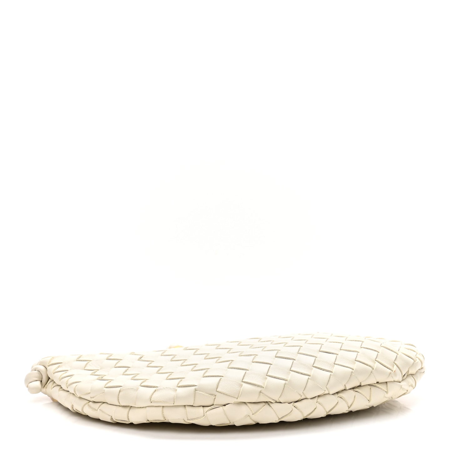 Nappa Intrecciato Medium Turn Pouch White