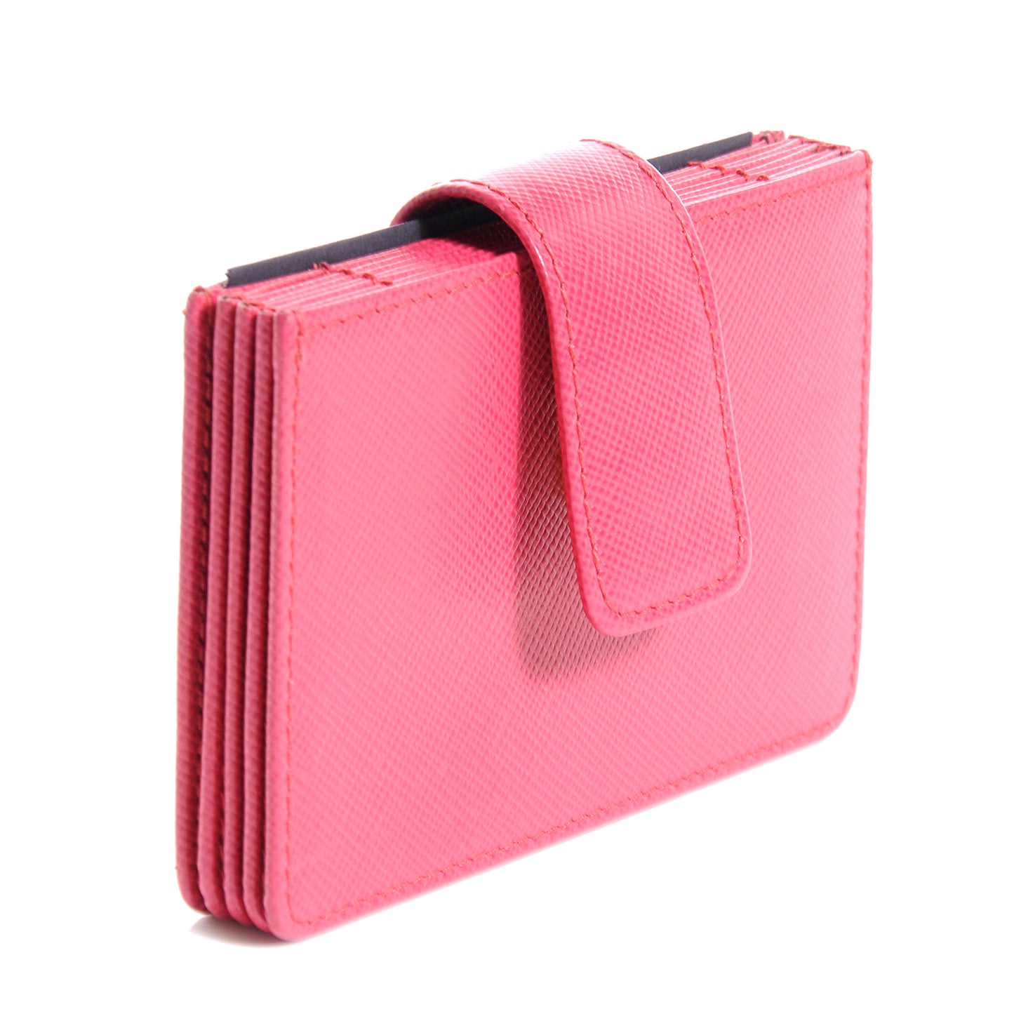 Saffiano Oro Gusseted Card Holder Peonia
