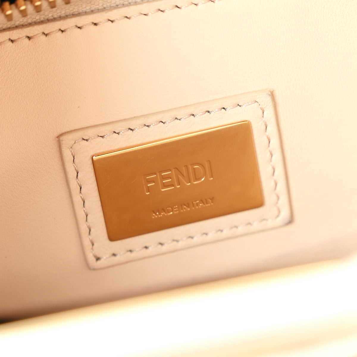 Fendi Vitello Seta Snakeskin Monster Eyes Medium Peekaboo Iconic Satchel  Amido Sand Black 6 of 10