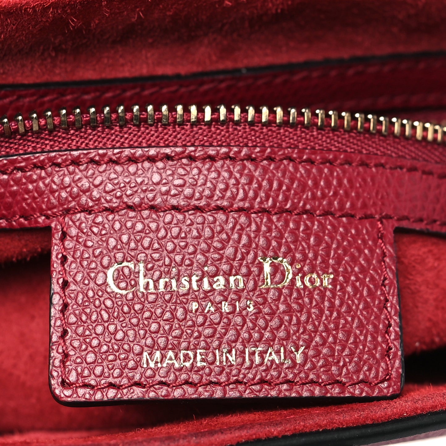 Grained Calfskin Saddle Bag Red