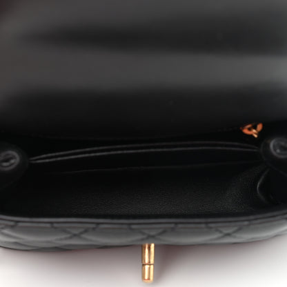 Chanel Calfskin Crystal Quilted Extra Mini Coco Handle Flap Black 5 of 10