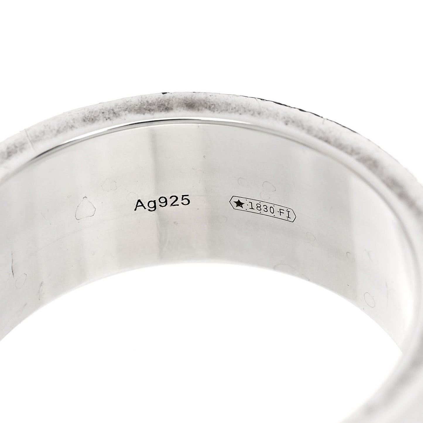 Sterling Silver GG Wide Band Ring 62 10