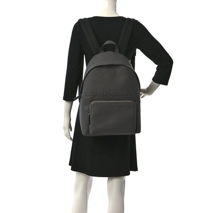 Burberry Calfskin Logo Embossed Backpack Charcoal Grey 2 of 8