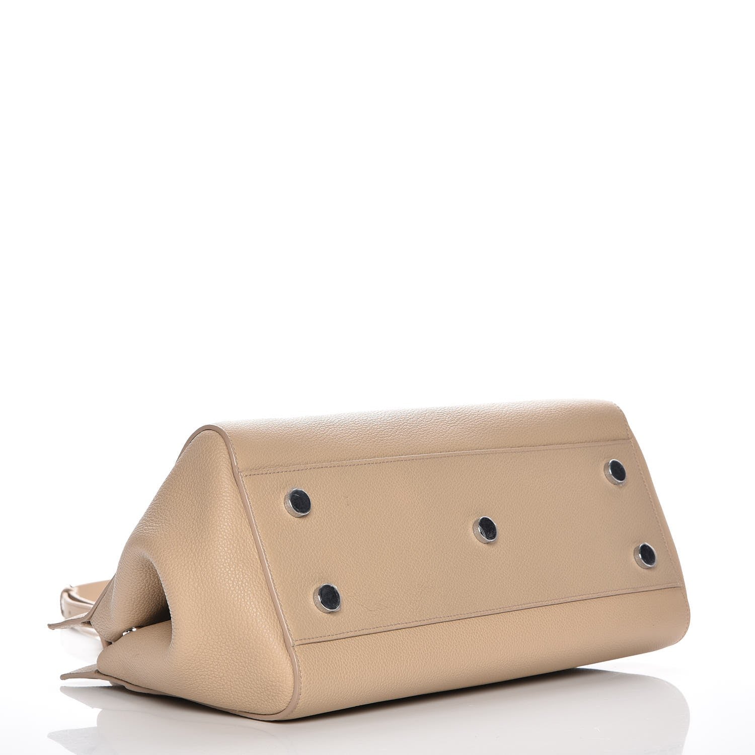 Saint Laurent Grained Calfskin Small Rive Gauche Dark Beige 6 of 9