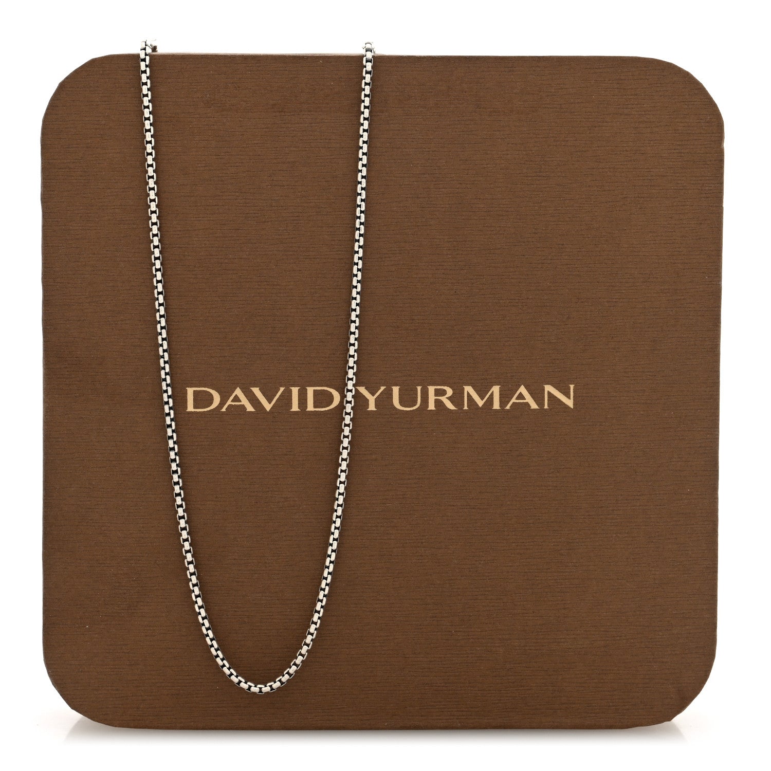 David Yurman Sterling Silver 1.7mm Box Chain Slider Necklace 36" 5 of 5