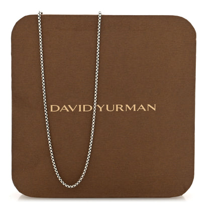 David Yurman Sterling Silver 1.7mm Box Chain Slider Necklace 36" 5 of 5