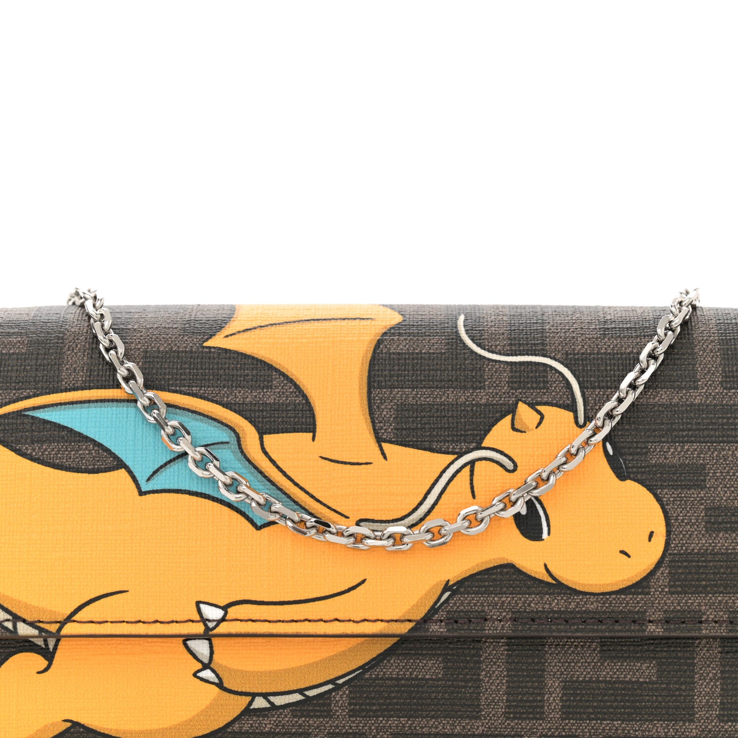 Fendi X FRGMT X POKEMON Glazed Fabric FF Pokemon Print Continental Wallet On Chain Tobacco Moro Giallo Tobacco Moro Giallo 8 of 11