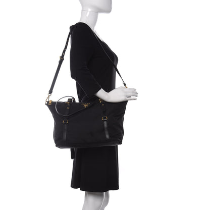 Prada Saffiano Tessuto Nylon Tote Black 2 of 11