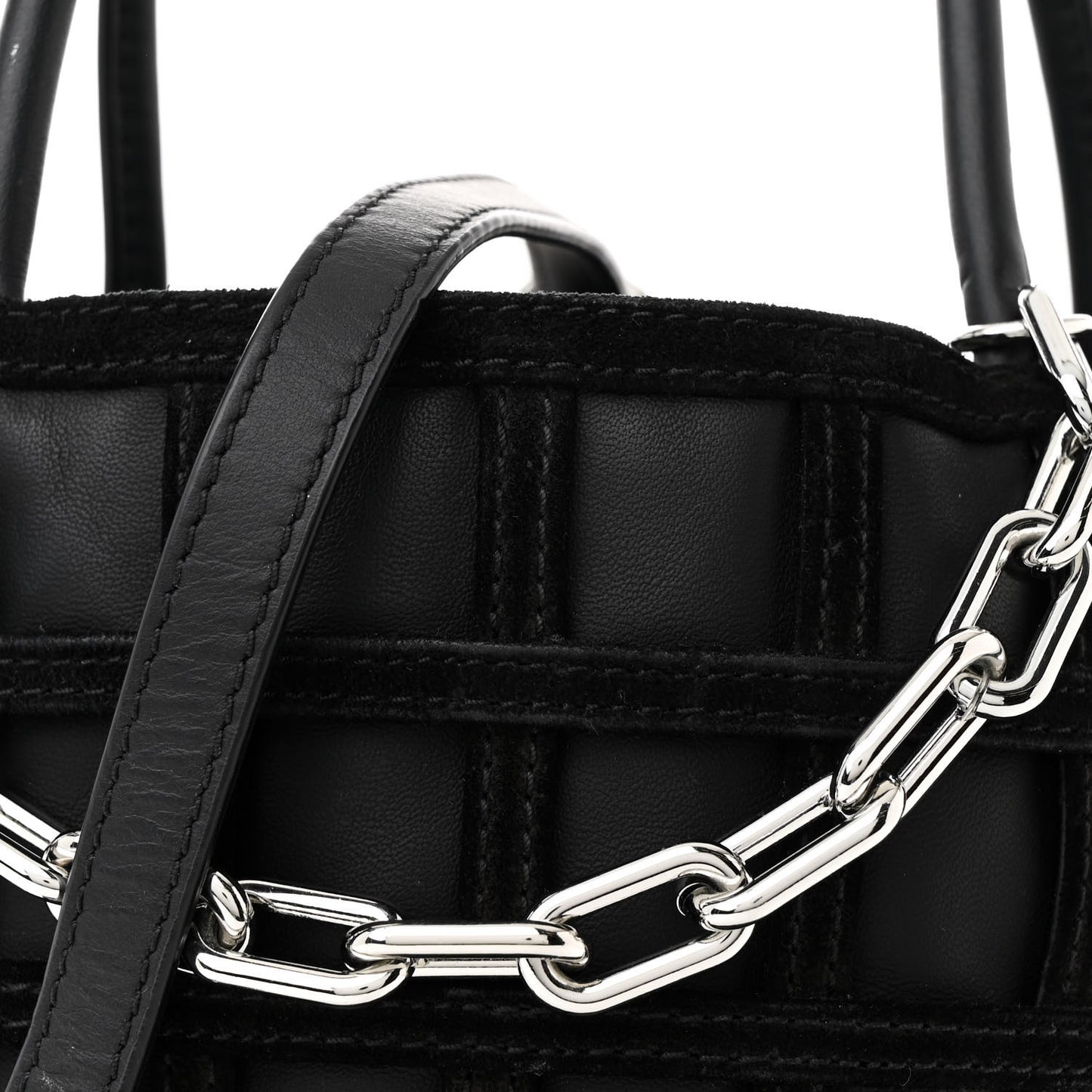 Suede Calfskin Roxy Mini Bucket Bag Black
