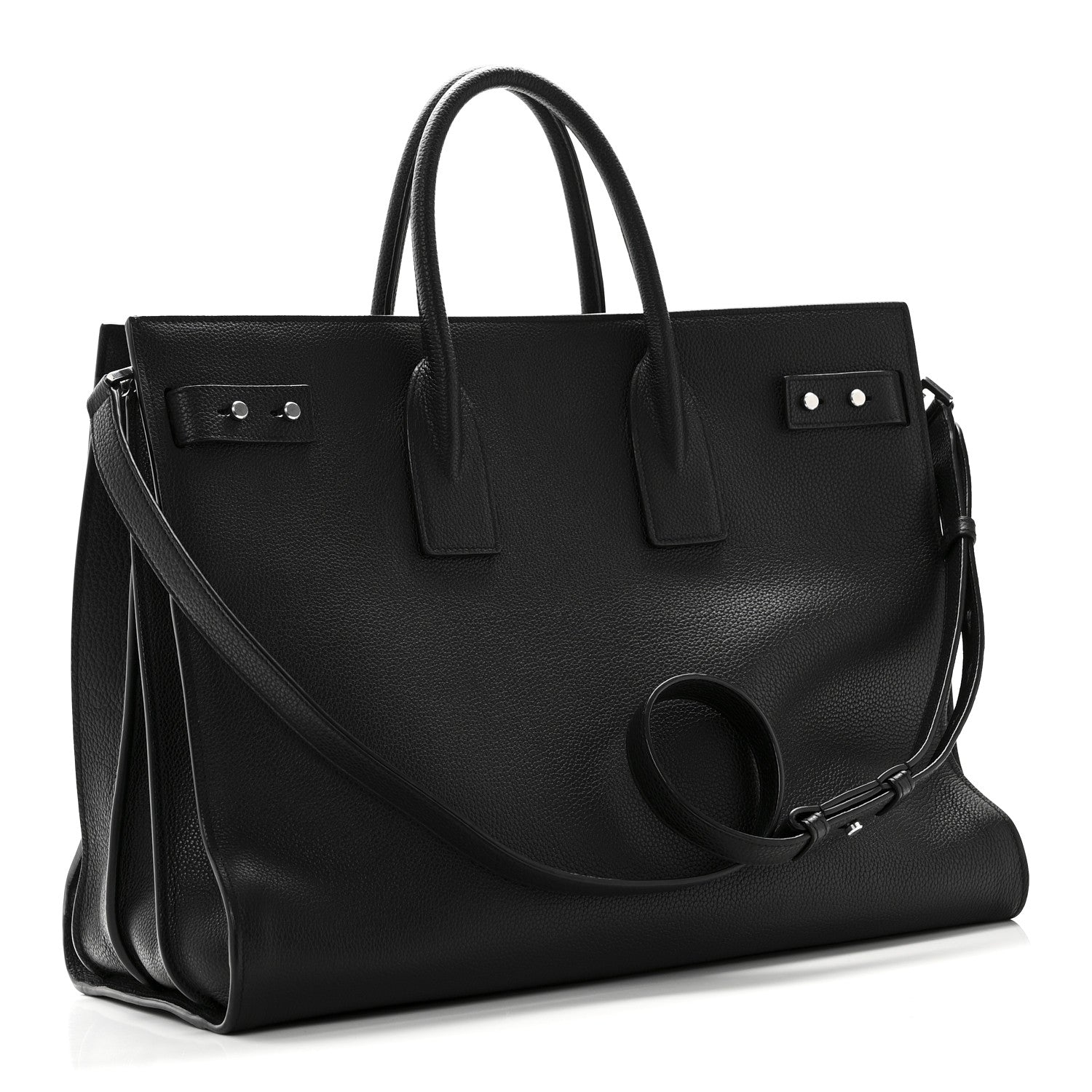 Saint Laurent Grained Calfskin Large Souple Sac De Jour Black