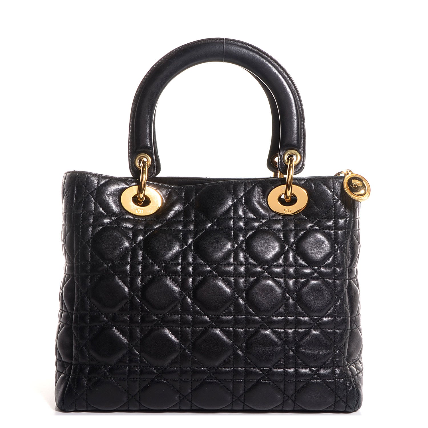 Christian Dior Lambskin Cannage Medium Lady Dior Black 1 of 7