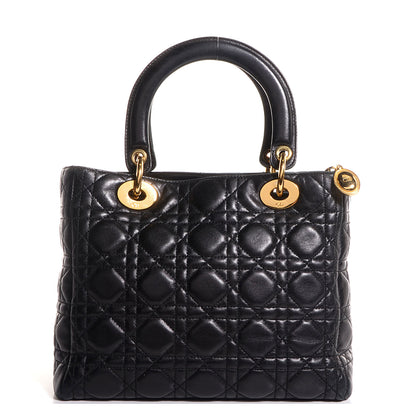 Christian Dior Lambskin Cannage Medium Lady Dior Black 1 of 7