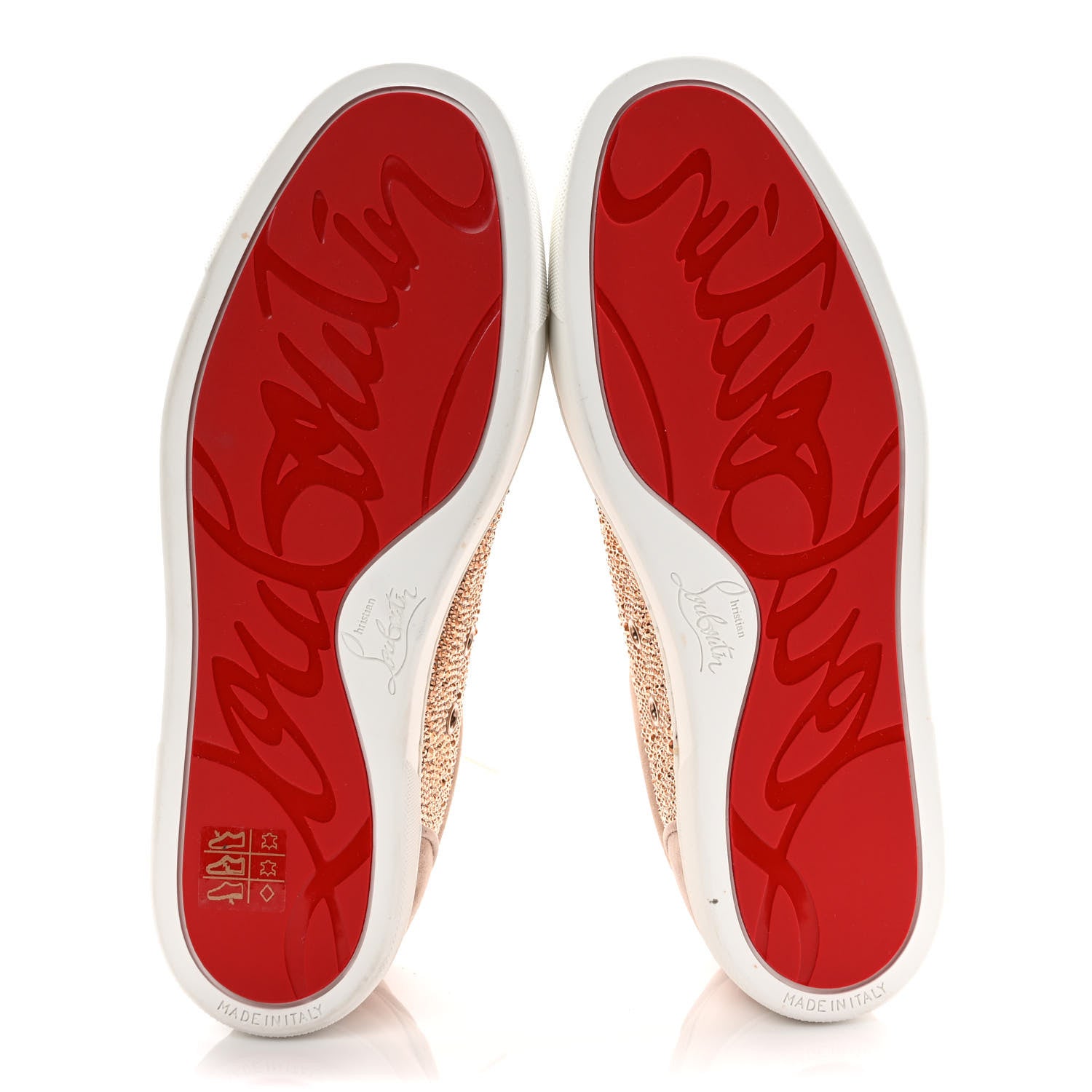 Christian Louboutin Veau Velours Calfskin Crystal Womens Viera Flat Sneakers 39 Antoinette 5 of 7