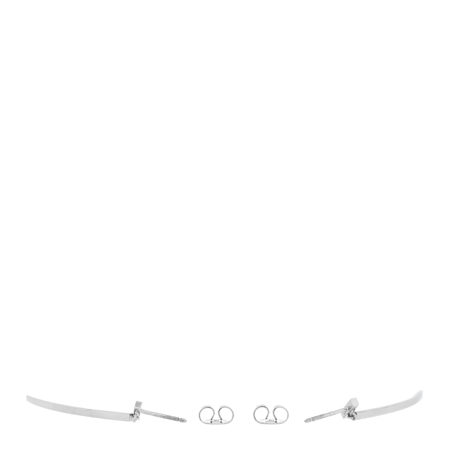 18K White Gold T Bar Earrings