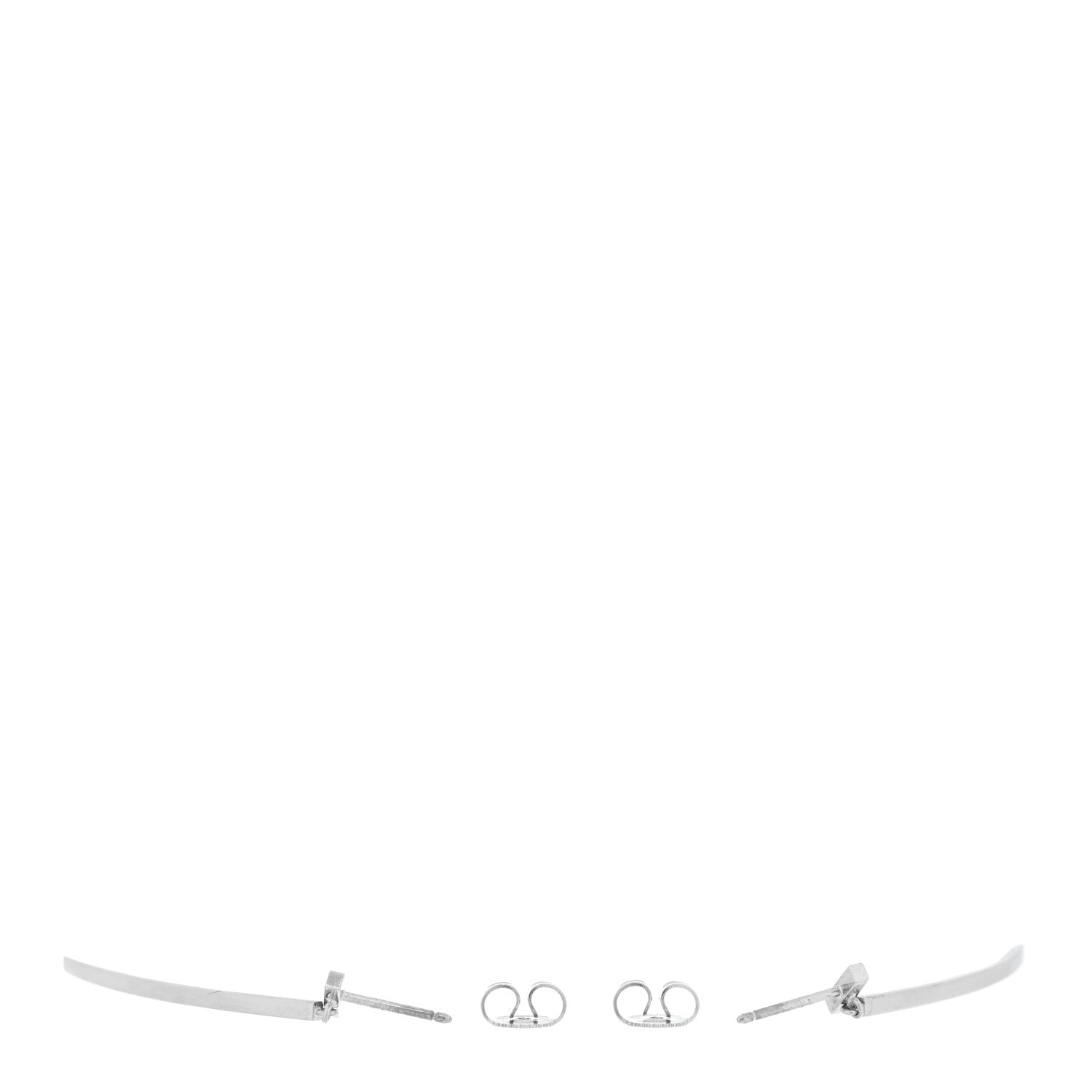 Tiffany 18K White Gold T Bar Earrings 3 of 4