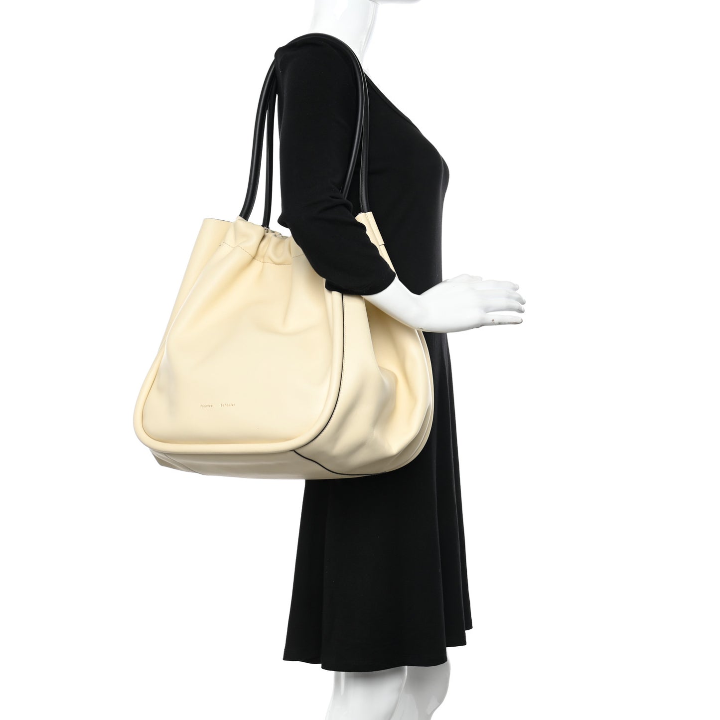 Calfskin Large Ruched Tote Clay