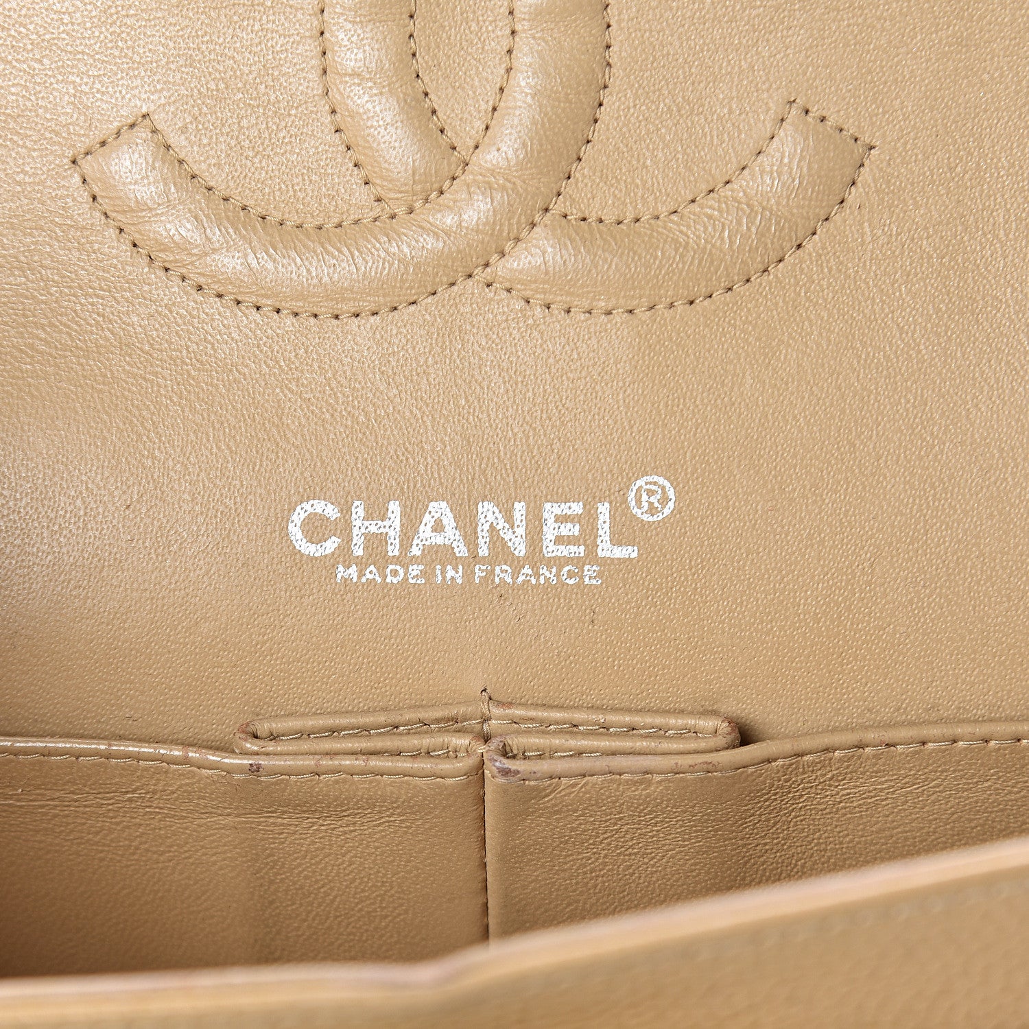Chanel Caviar Quilted Medium Double Flap Beige 5 of 9