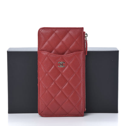 Chanel Caviar Quilted Classic Flat Wallet Pouch Red 8 of 8