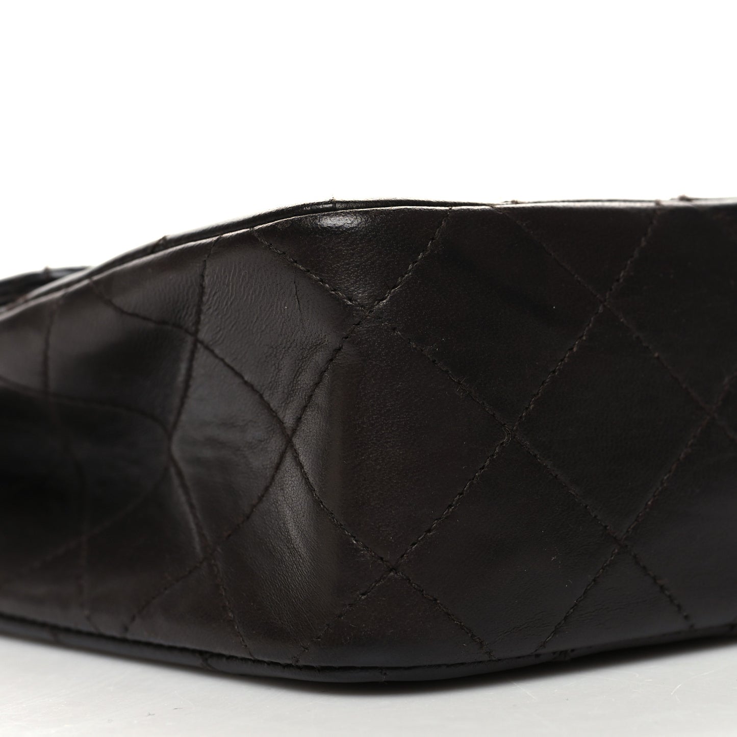 Lambskin Quilted Small Single Flap Brown