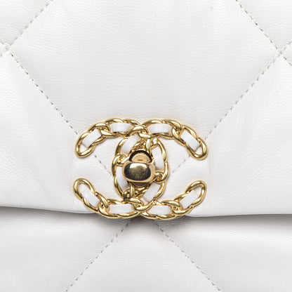 Chanel Goatskin Quilted Large 19 Flap White 8 of 11